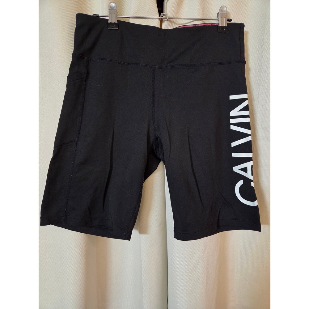 Calvin Klein Performance Black Logo Bike Shorts Side Pocket Size L